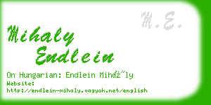 mihaly endlein business card